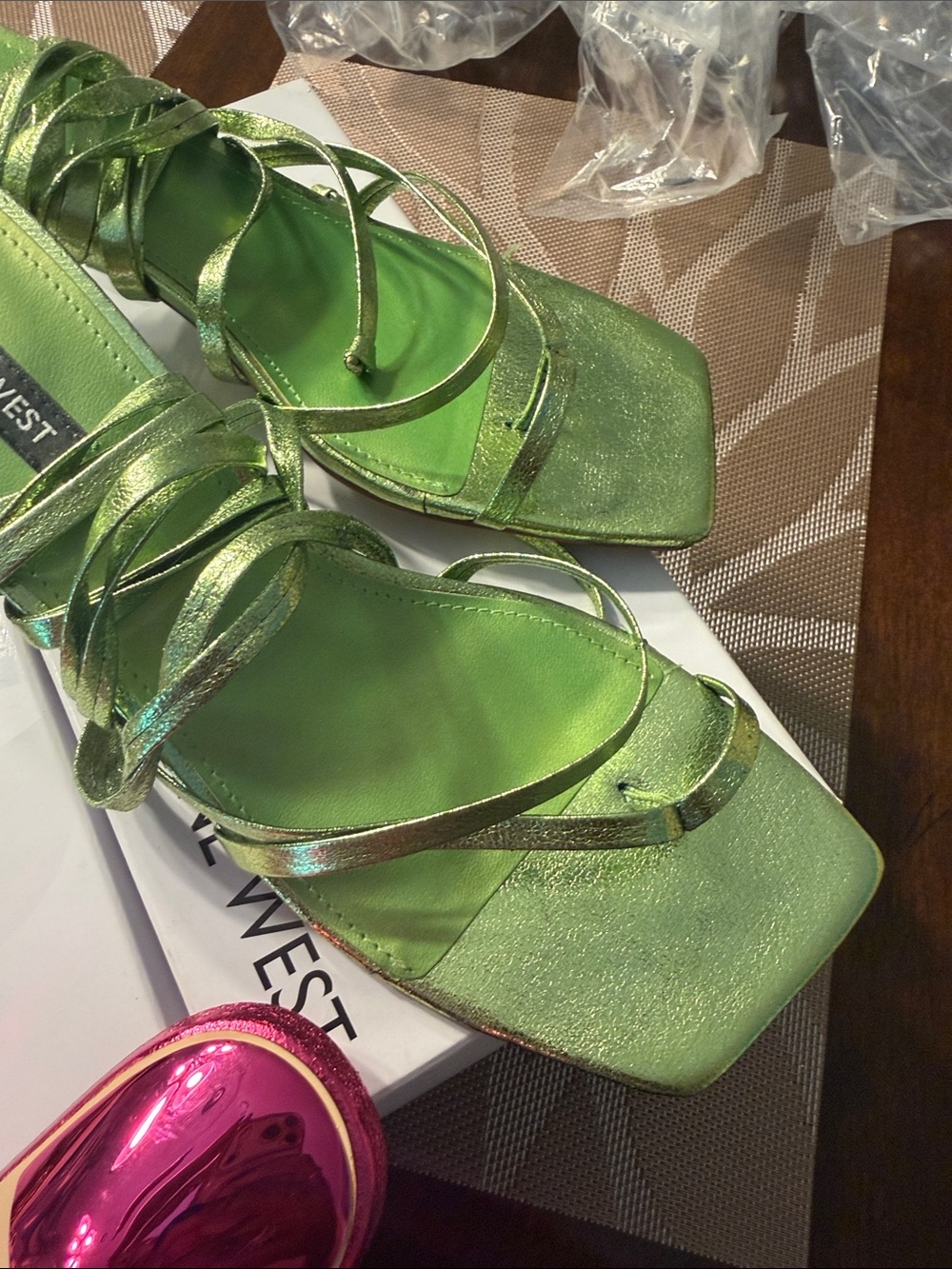 Nine West PINA3 Metallic Strappy Sandals - Picture 8 of 16